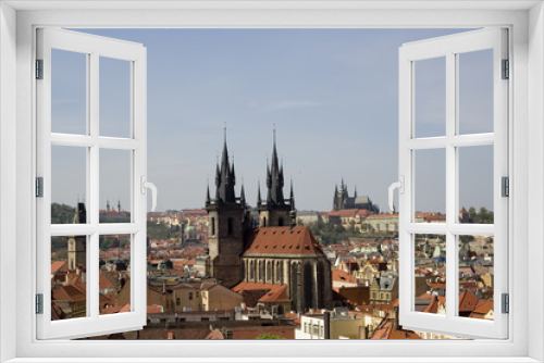 Fototapeta Naklejka Na Ścianę Okno 3D - prague cityscape