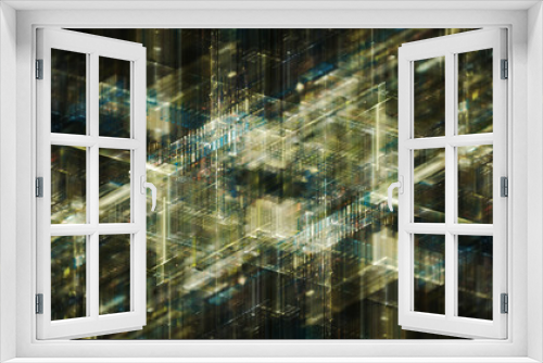 Fototapeta Naklejka Na Ścianę Okno 3D - Abstract digital art background. Fractal graphics 3d illustration. Science or technology concept.