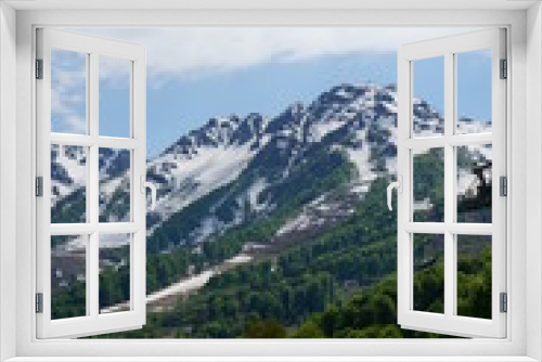 Fototapeta Naklejka Na Ścianę Okno 3D - Mountain summer landscape of Russia in Sochi on Rosa Khutor
