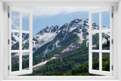 Mountain summer landscape of Russia in Sochi on Rosa Khutor