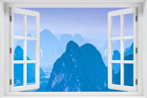 Fototapeta Naklejka Na Ścianę Okno 3D - Panoramic view of the Karst mountain landscape near Guilin, Guangxi Province, China