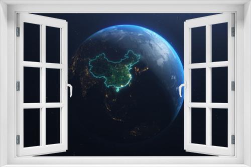 Fototapeta Naklejka Na Ścianę Okno 3D - Planet Earth from Space People's Republic of China highlighted, elements of this image courtesy of NASA