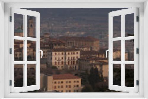 the city of Bergamo, with its monuments, the UNESCO World Heritage Venetian walls that surround the upper city