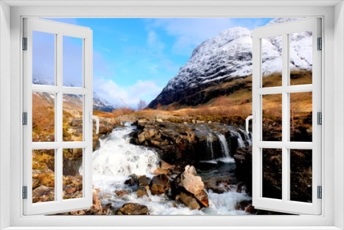 Fototapeta Naklejka Na Ścianę Okno 3D - Glen Coe waterfall in Winter