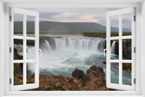 Fototapeta Naklejka Na Ścianę Okno 3D - Waterfalls Godafoss, Iceland in the afternoon