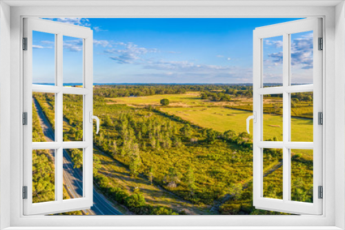 Fototapeta Naklejka Na Ścianę Okno 3D - Aerial panorama of beautiful farmland in Victoria, Australia