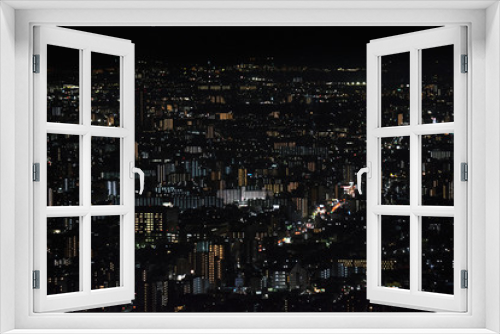 Fototapeta Naklejka Na Ścianę Okno 3D - night city view