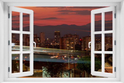 Fototapeta Naklejka Na Ścianę Okno 3D - night view of downtown São Paulo, Brazil