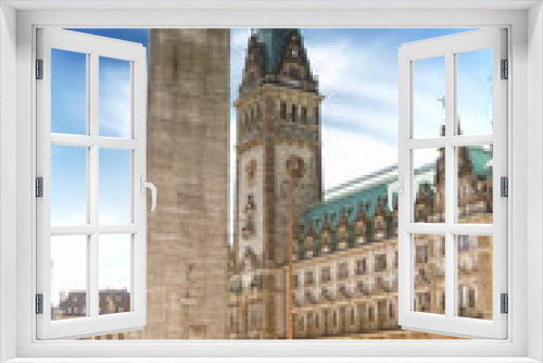 Fototapeta Naklejka Na Ścianę Okno 3D - Hamburg, Germany : The City Hall (German: Rathaus) in downtown Hamburg, Germany, on the Rathausmarkt square on a sunny spring day. It is the seat of the government of Hamburg.