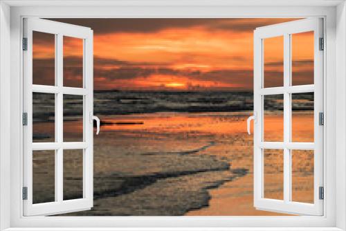 Fototapeta Naklejka Na Ścianę Okno 3D - Sunset on a beach