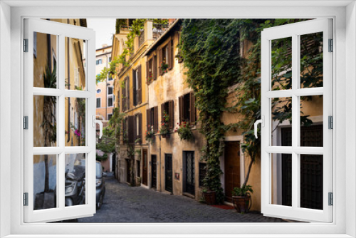 Fototapeta Naklejka Na Ścianę Okno 3D - narrow street in Rome, Italy