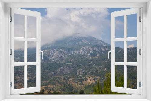 Fototapeta Naklejka Na Ścianę Okno 3D - Landscape with mountains and clouds Alanya Turkey