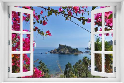 Fototapeta Naklejka Na Ścianę Okno 3D - Sycylia widok na zatoczkę z wyspą