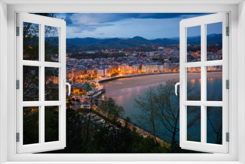Fototapeta Naklejka Na Ścianę Okno 3D - Panorama of  San Sebastian  in  twilight