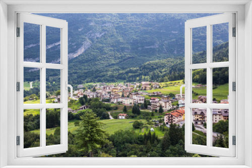 Fototapeta Naklejka Na Ścianę Okno 3D - View of Cavedago, Trentino on a Sunny Day