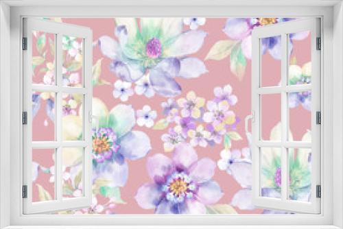 Fototapeta Naklejka Na Ścianę Okno 3D - Watercolor flowers illustration