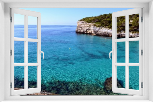 Fototapeta Naklejka Na Ścianę Okno 3D - Landscape of the beautiful bay of Cala Estany d'en Mas with a wonderful turquoise sea, near Porto Cristo, Mallorca/Majorca, Spain