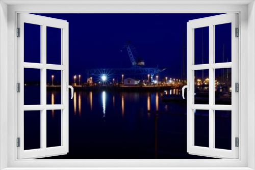 Fototapeta Naklejka Na Ścianę Okno 3D - port at night