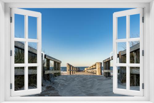 Fototapeta Naklejka Na Ścianę Okno 3D - Steg am Meer