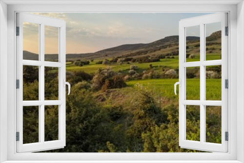 Fototapeta Naklejka Na Ścianę Okno 3D - landscape with green grass,Greece