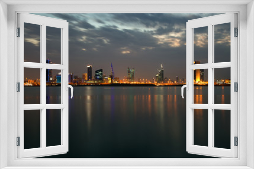 Fototapeta Naklejka Na Ścianę Okno 3D - Bahrain skyline at twilight, HDR