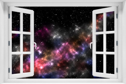Fototapeta Naklejka Na Ścianę Okno 3D - Abstract space background. Illustration of large cluster of stars, colorful nebula.