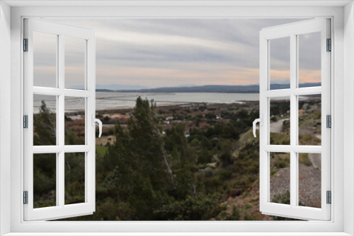 Fototapeta Naklejka Na Ścianę Okno 3D - Panoramique : Les salins de La Palme, Aude, Occitanie.