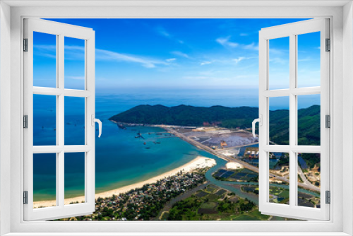 Fototapeta Naklejka Na Ścianę Okno 3D - Aerial view of Chan May bay and beach, harbor, Hue, Vietnam. Panorama