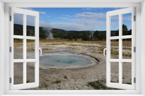 Fototapeta Naklejka Na Ścianę Okno 3D - Thermal pool along the Firehole river in the Old Faithful area, Yellowstone N.P.