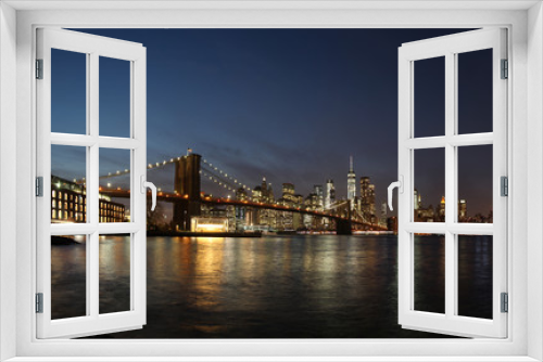 Fototapeta Naklejka Na Ścianę Okno 3D - Brooklyn Bridge und Skyline New York City / Manhatten