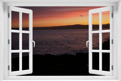 Fototapeta Naklejka Na Ścianę Okno 3D - Amanecer en el mar