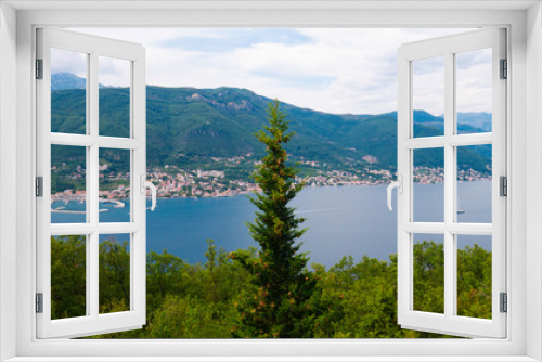 Fototapeta Naklejka Na Ścianę Okno 3D - The panorama view of bay of Kotor, Montenegro.
