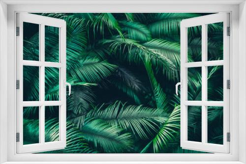 Fototapeta Naklejka Na Ścianę Okno 3D - adventure nature background of green forest, tropical forest in green filter, concept of ecology and destination progress, freedom journey lifestyle use for spa and environmental conservation