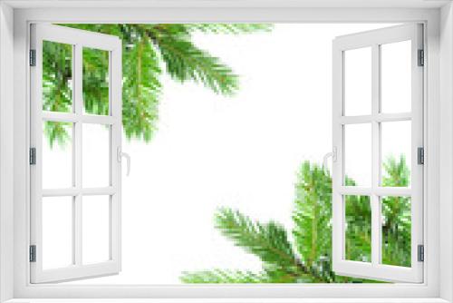 Fototapeta Naklejka Na Ścianę Okno 3D - fir tree branch frame