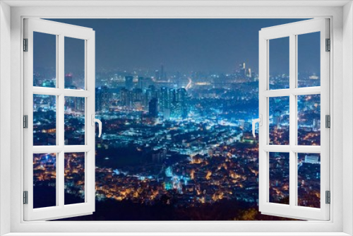 Fototapeta Naklejka Na Ścianę Okno 3D - Neon lights in the night of the city of Seoul in South Korea
