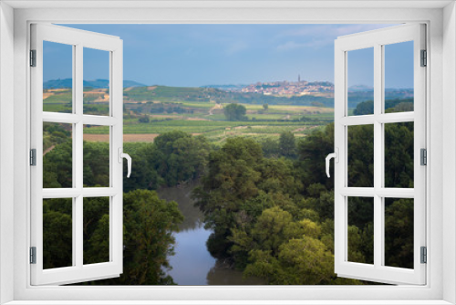 Fototapeta Naklejka Na Ścianę Okno 3D - Ebro river with Briones village as background, La Rioja, Spain	