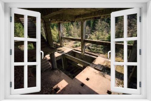 Fototapeta Naklejka Na Ścianę Okno 3D - postapocalyptic abandoned house