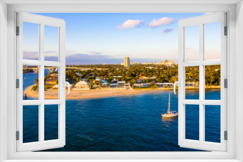 Fototapeta Naklejka Na Ścianę Okno 3D - Cityscape of Ft. Lauderdale, Florida showing the beach and the city