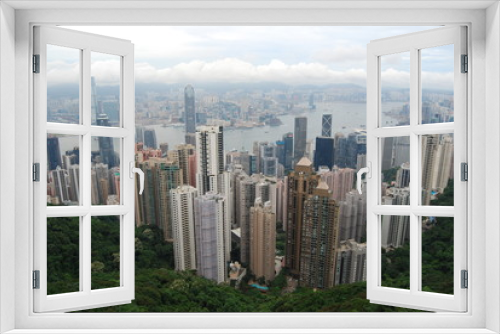Fototapeta Naklejka Na Ścianę Okno 3D - View of Hongkong from Victoria Peak. Hongkong has one of the most beautiful city view in the world.