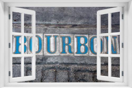 Fototapeta Naklejka Na Ścianę Okno 3D - Bourbon Tiles in Sidewalk