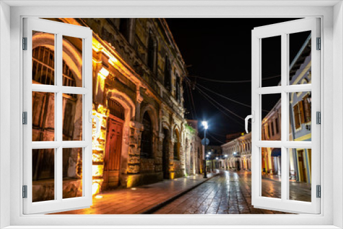 Fototapeta Naklejka Na Ścianę Okno 3D - Destination-Schkoder, Albania, streets at night.