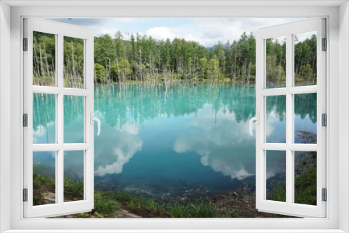Fototapeta Naklejka Na Ścianę Okno 3D - Blue pond 