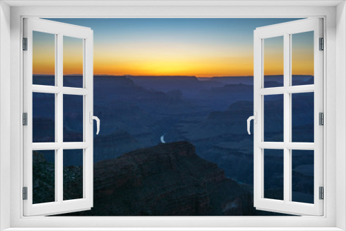 sunset at the hopi point in grand canyon national park, arizona, usa