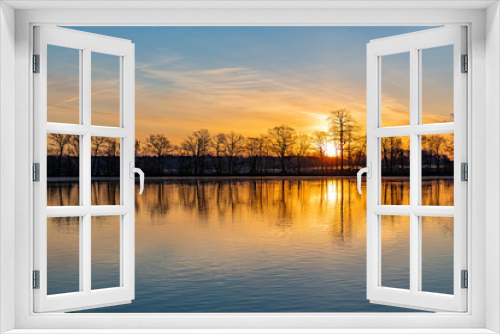 Fototapeta Naklejka Na Ścianę Okno 3D - Sonnenaufgang am See