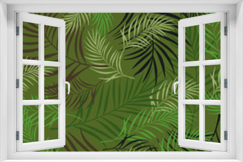 Fototapeta Naklejka Na Ścianę Okno 3D - Leaves pattern design camouflage style colored seamless pattern