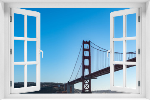 Fototapeta Naklejka Na Ścianę Okno 3D - Famous Golden Gate Bridge in San Francisco California USA. The Golden Gate Bridge is a suspension bridge spanning the Golden Gate connecting San Francisco bay and pacific ocean