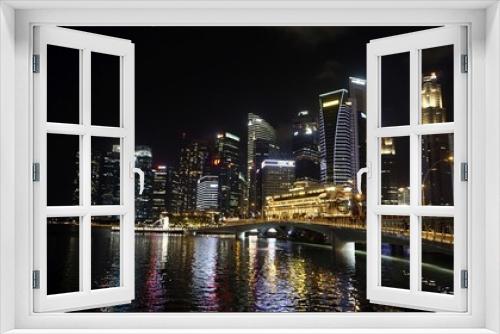 Fototapeta Naklejka Na Ścianę Okno 3D - skyline of singapore city at night
