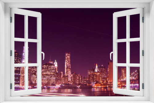 Fototapeta Naklejka Na Ścianę Okno 3D - New York skyline at night