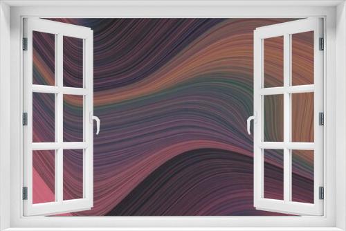 abstract dynamic horizontal banner with dim gray, pale violet red and pastel brown colors. fluid curved flowing waves and curves