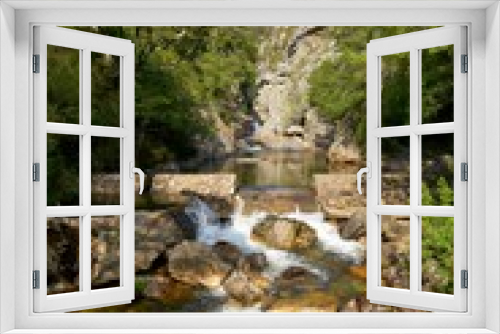 Fototapeta Naklejka Na Ścianę Okno 3D - Amazing waterfall in Fragas de Sao Simao, Portugal